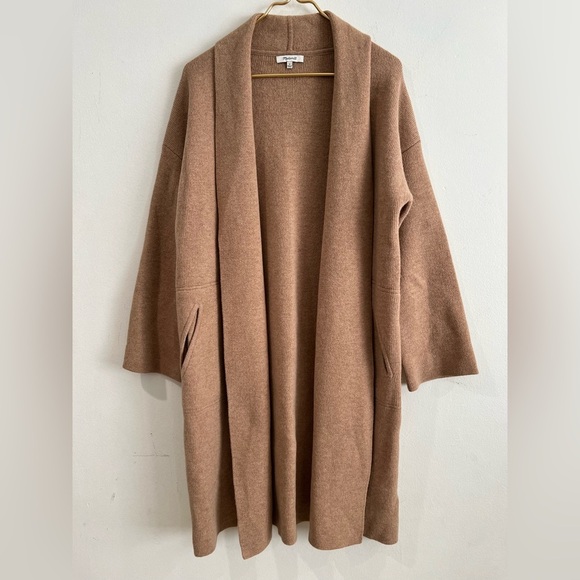 Madewell sweater women’s coat wide sleeves 100% Merino wool size S camel color - Picture 1 of 12